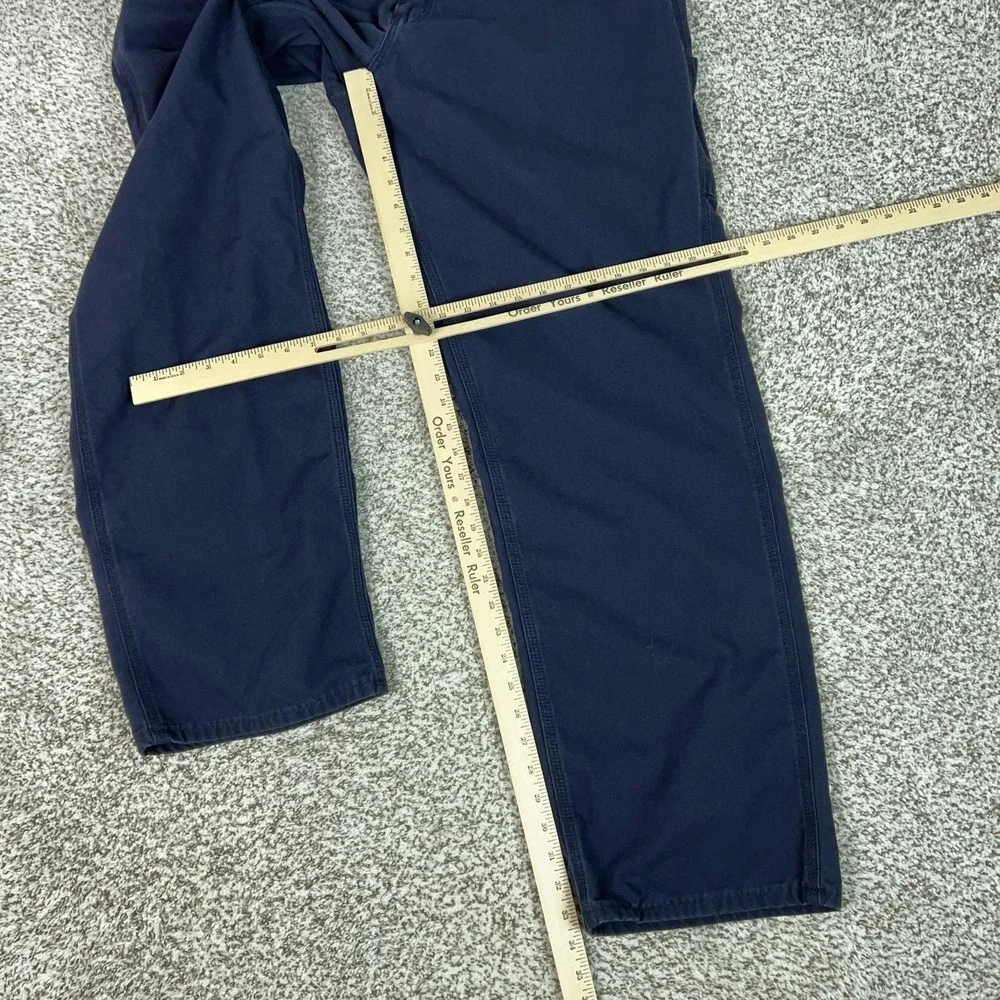 Carhartt Pants Men 38x34 Blue Canvas Carpenter Workwear Flame Resistant FR Cat 2